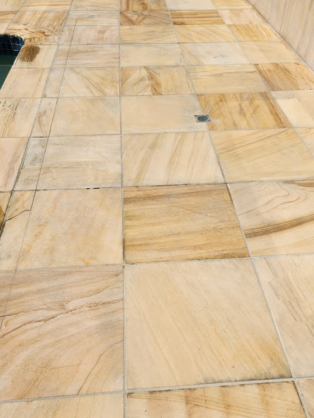 Sandstone pavers after ThermoBlast cleaning